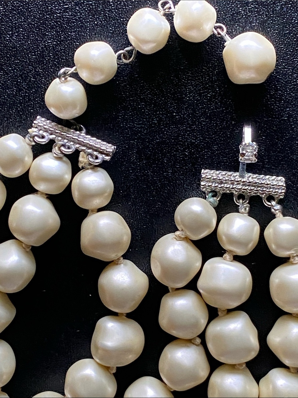 Marvella Vintage Triple-Strand Freshwater Pearl Necklace — Cream Pearls - Picture 8 of 8